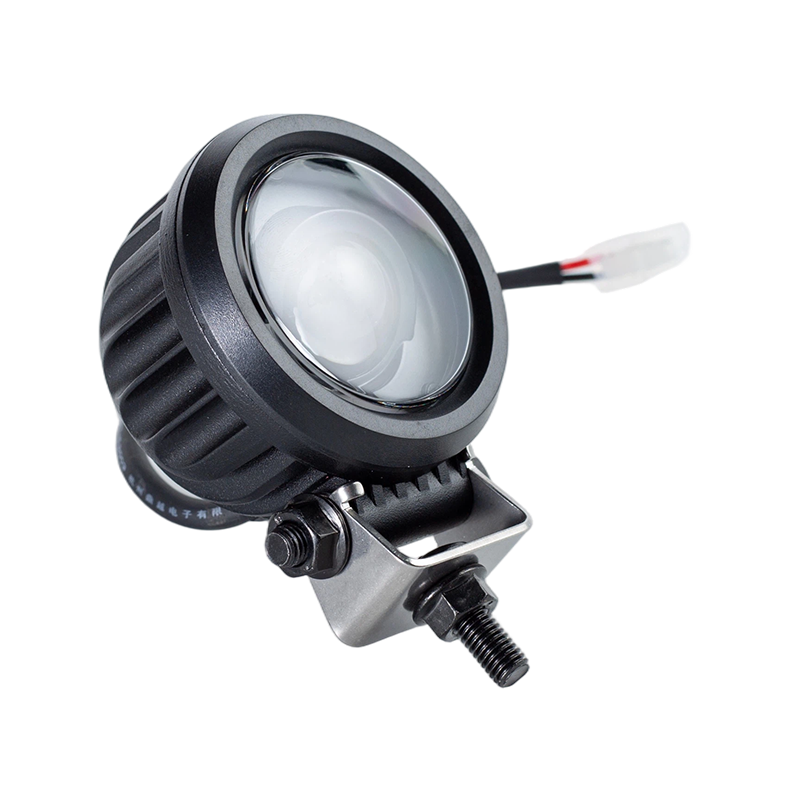 IP67 5W DC9-80V Lampu Amaran Keselamatan Forklift Titik Bulat Biru Serong