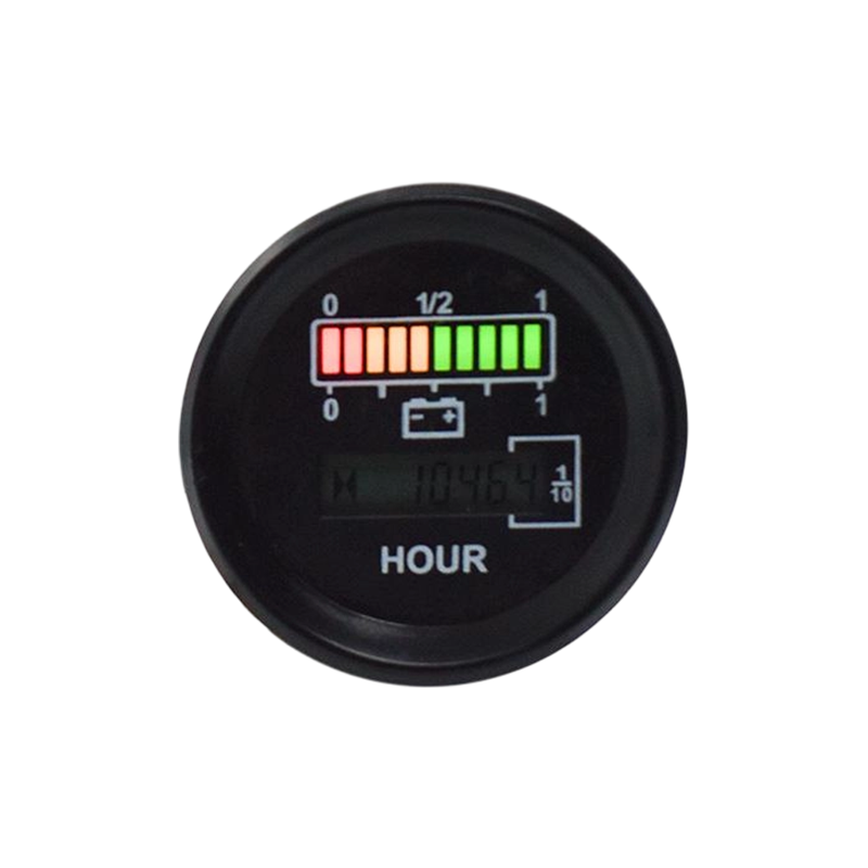 Tolok Aras Bateri Bas FLYB-0096 BOLEH Pusingan dengan Meter Jam